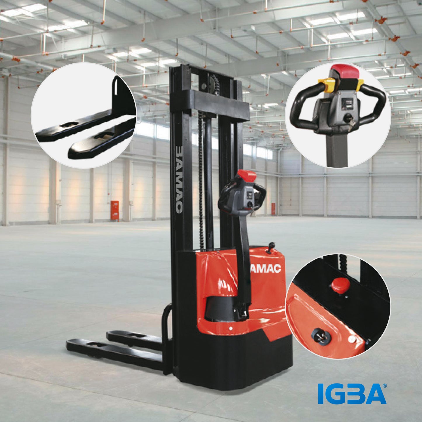 BAMAC Electric Straddle Stacker 3,300 lb - ES15-15ES & ES15-33DM