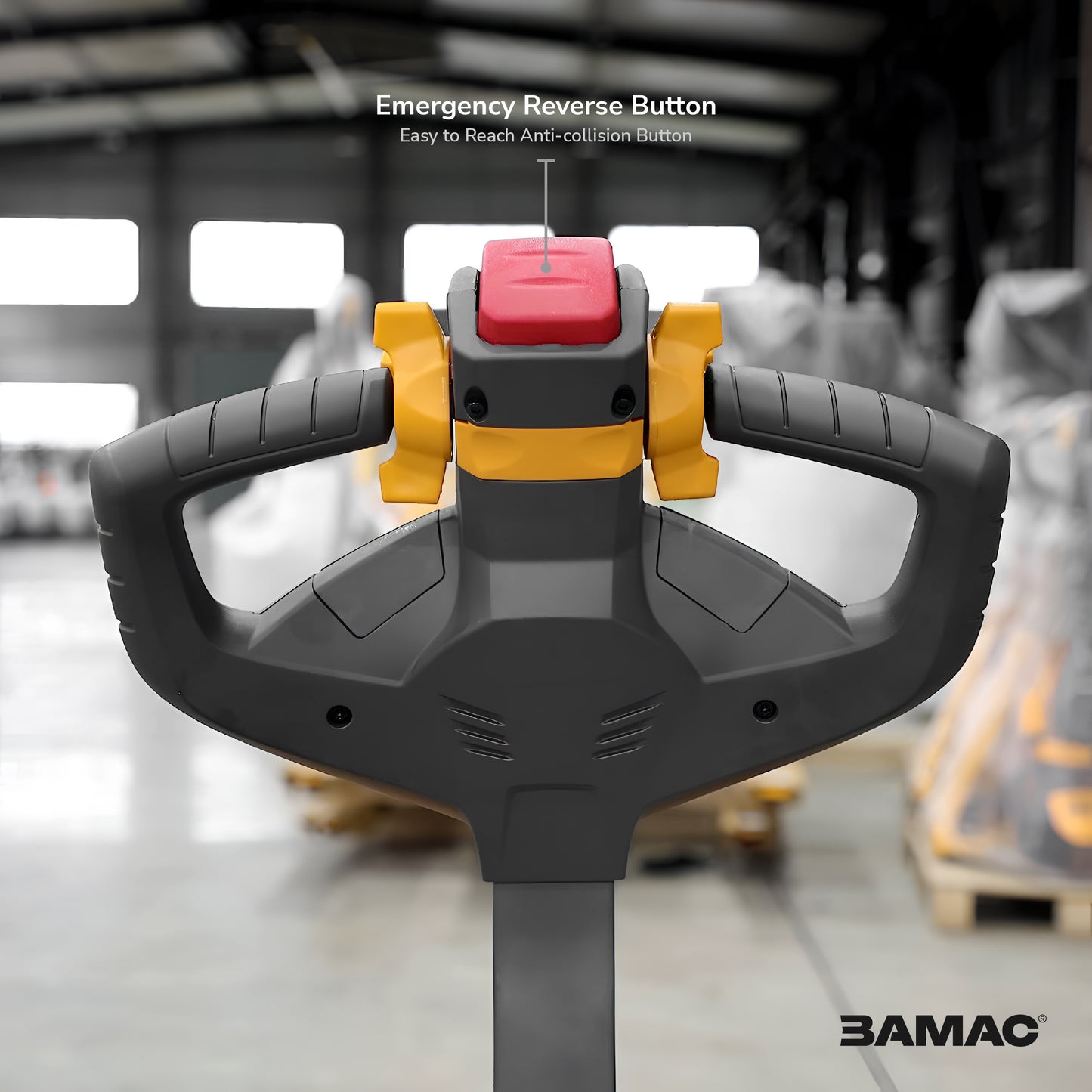 BAMAC Full Electric Pallet Jack 3300lbs Cap. Forks 48" x27" with Emergency Key Switch