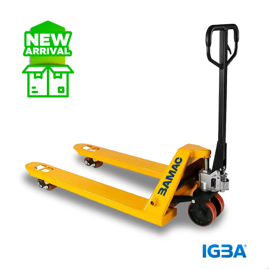 BAMAC Pallet Jack, Industrial Pallet Truck, Pallet Jack 5500 Lb. Capacity, Industrial Pallet Jack Truck, Manual Pallet Jack, 27" W x 48" L Forks Size